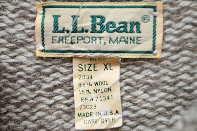 L.L.Bean エルエルビーン ウール セーター Vネック ネイティブ ボーダー ネイビー (メンズ XL)   O5055