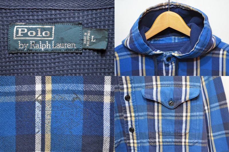 Polo Ralph Lauren フード付きネルシャツ - used&vintage box Hi-smile