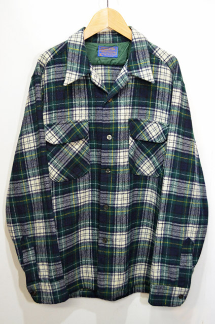 70's Pendleton ウールシャツ “グリーンベース”