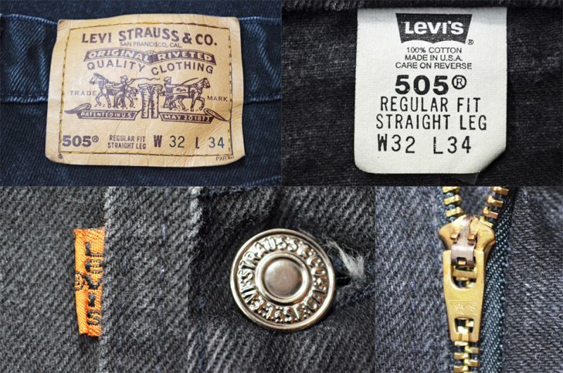 タグ付き 新品 デッドストック 90s USA製 Levis 505 ブラック