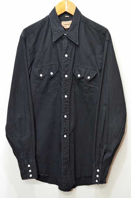50's KARMAN コットンウエスタンシャツ “BLACK”