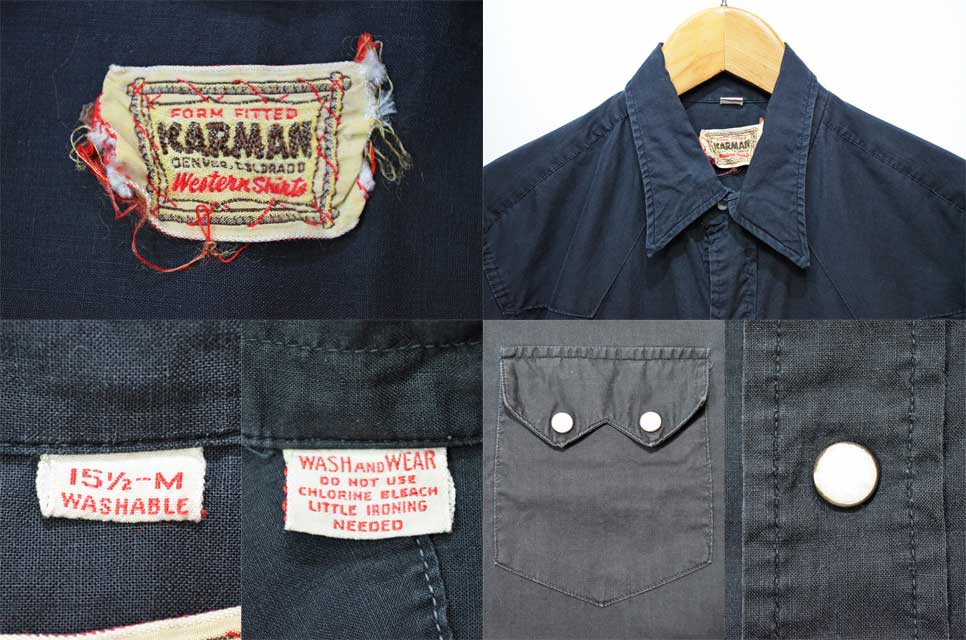 50's KARMAN コットンウエスタンシャツ “BLACK”