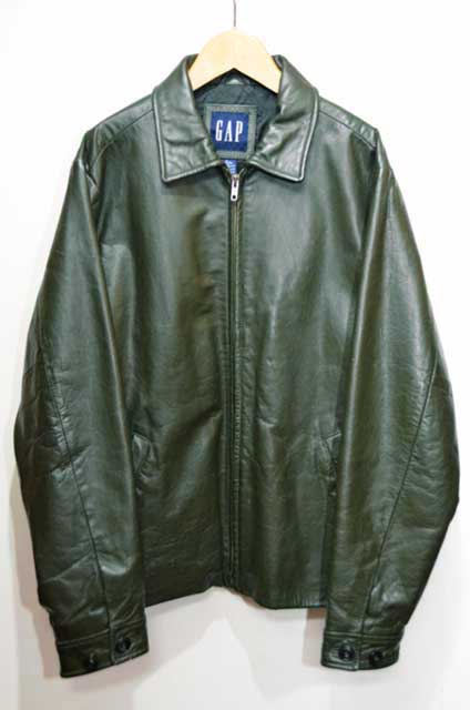 90s OLDGAP レザージャケット グリーン 革ジャン - レザージャケット