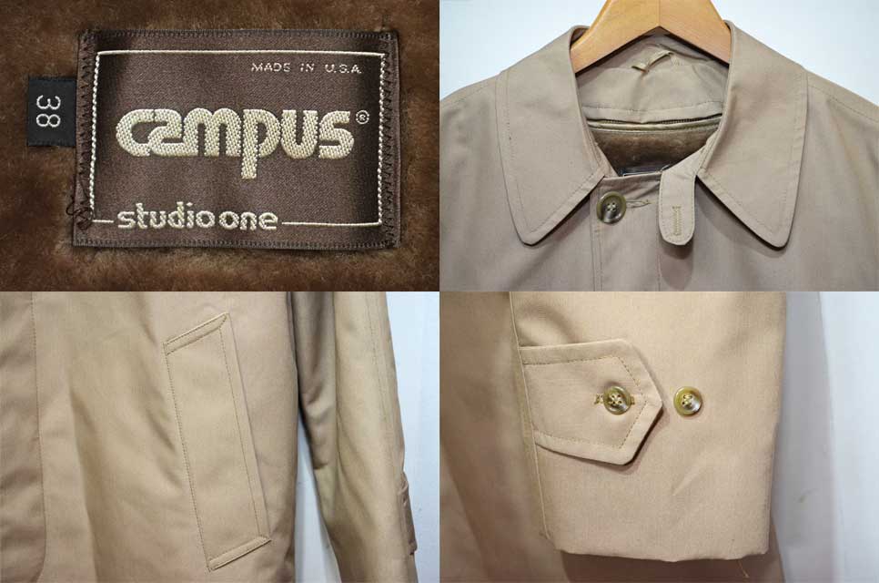 70's Campus ボアライナー付き ステンカラーコート “DEADSTOCK