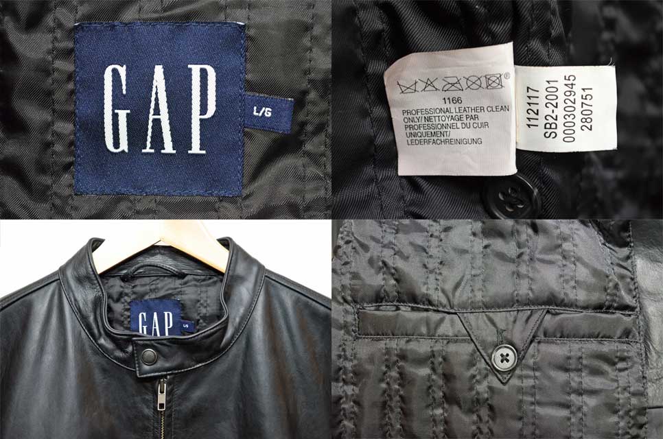 US ギャップ 牛革 シングル レザー ジャケット OLD GAP