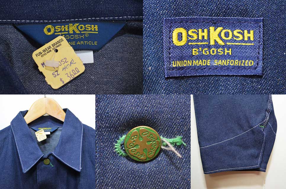 80's Oshkosh デニムカバーオール “DEADSTOCK” - used&vintage box Hi