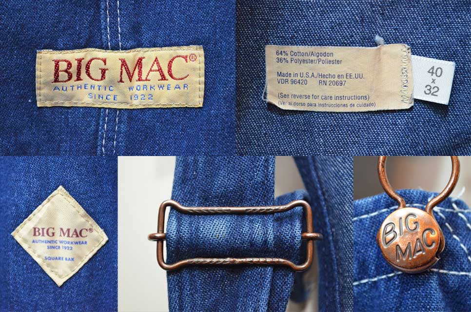 's BIG MAC デニムオーバーオール “USA製 / 濃紺”   used&vintage