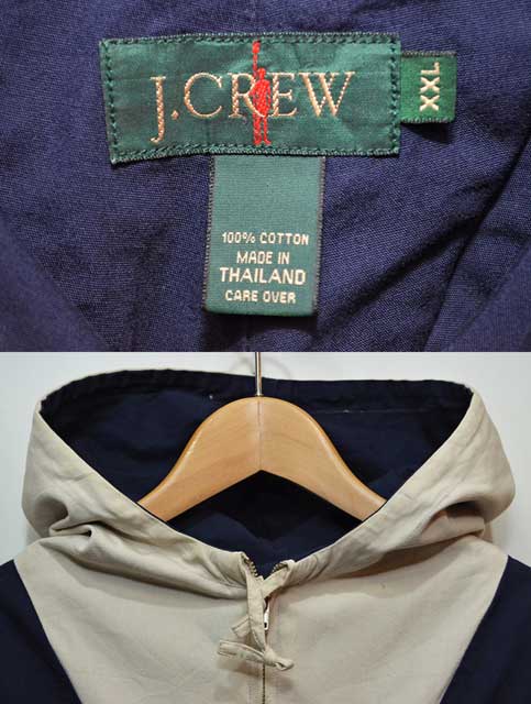 90's J.CREW コットンアノラックパーカー “2TONE” - used&vintage box Hi-smile