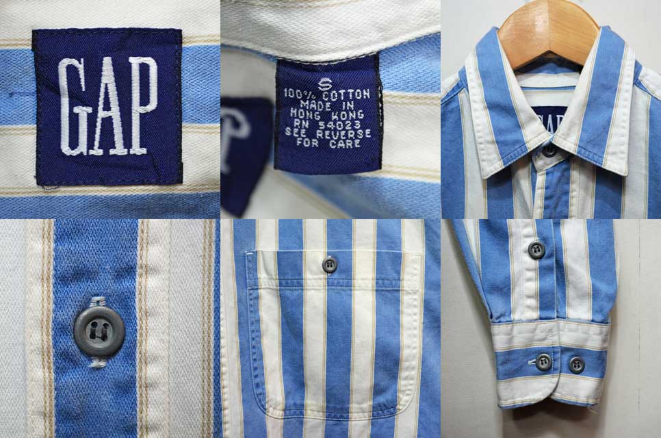 90's OLD GAP マルチストライプ柄 ワークシャツ