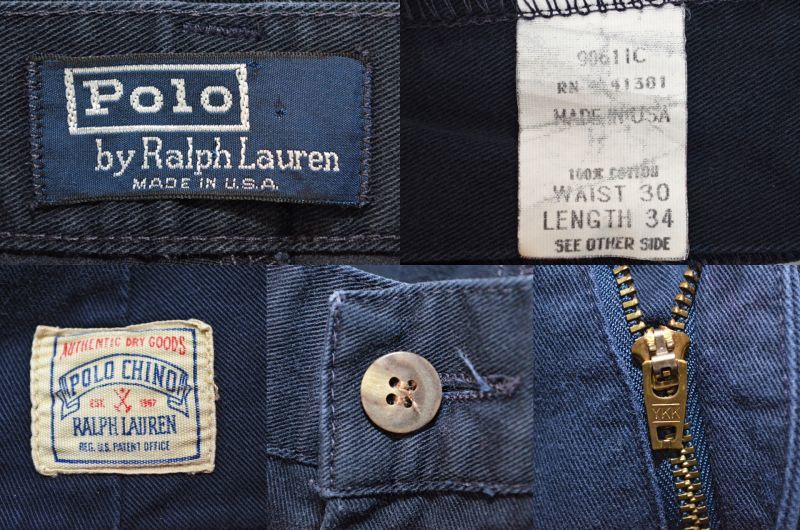 90's Polo Ralph Lauren チノトラウザー “USA製” - used&vintage box Hi-smile