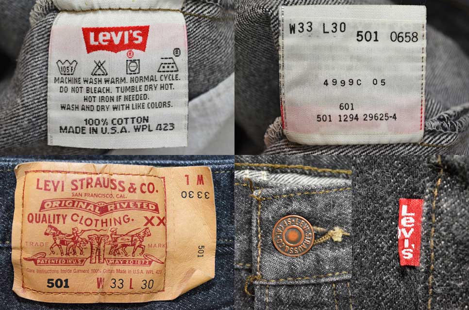 90's Levi's 501 ブラックデニムパンツ “先染め” - used&vintage box 
