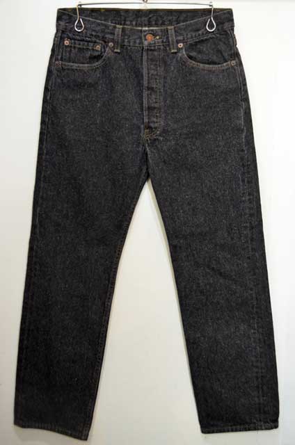 90's Levi's 501 ブラックデニムパンツ “先染め” - used&vintage box Hi-smile