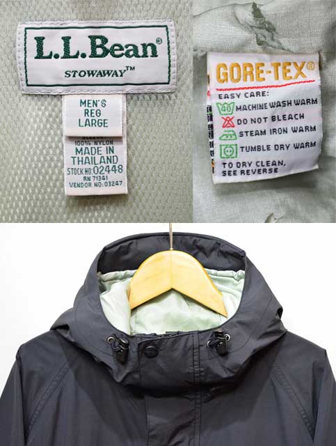 90s L.L.BEAN stowawayジャケット GORE-TEX-