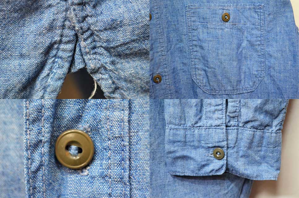 40-50's ROBUST マチ付きシャンブレーシャツ - used&vintage box 40-50's ROBUST マチ付きシャンブレーシャツ - used&vintage box