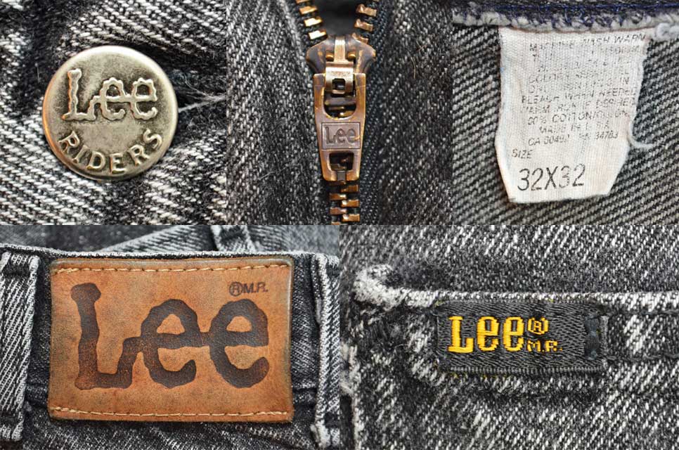 90's Lee ブラックデニムパンツ “ケミカルウォッシュ / MADE IN USA” - used&vintage box Hi-smile