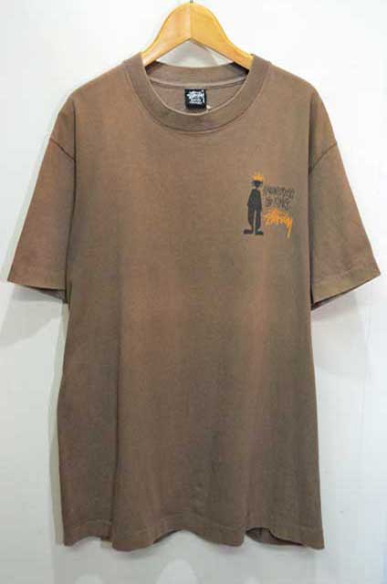 80-90's 黒タグ STUSSY Tシャツ “KNOWLEDGE IS KING” - used&vintage box Hi-smile