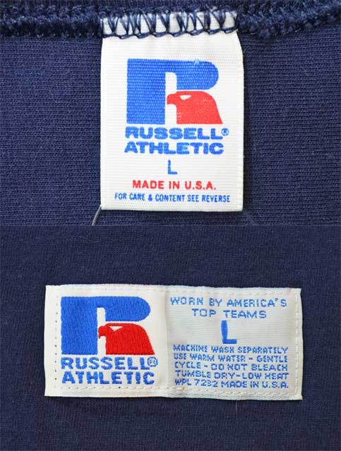 80's RUSSELL フットボール Tシャツ - used&vintage box Hi-smile