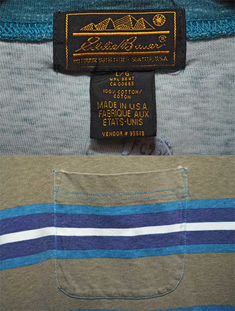 80-90's Eddie Bauer ポケットTシャツ “MADE IN USA”