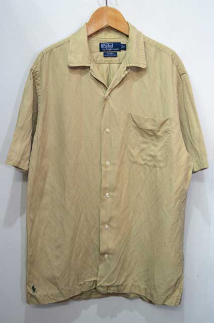 90's Polo Ralph Lauren S/S オープンカラーシャツ “CALDWELL / シルク×リネン”