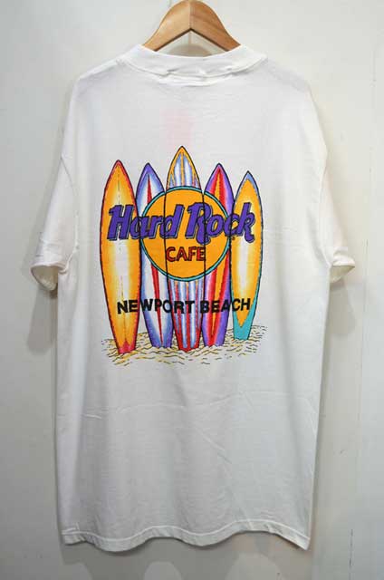 90's Hard Rock CAFE 両面プリント Tシャツ “NEWPORT BEACH / DEADSTOCK”