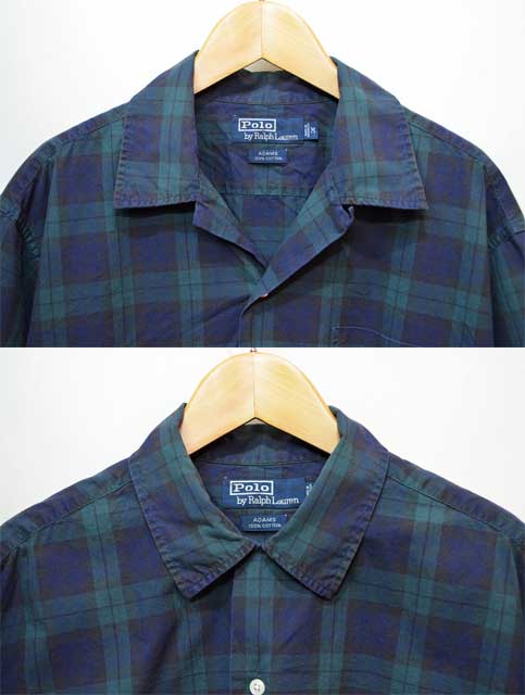 90's Polo Ralph Lauren S/S オープンカラーシャツ “ADAMS”
