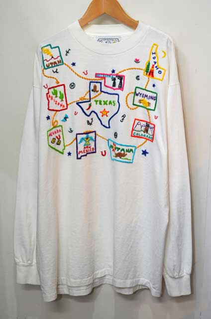 90's MAGICAL TEE'S 手刺繍 L/S Tシャツ “MADE IN USA”