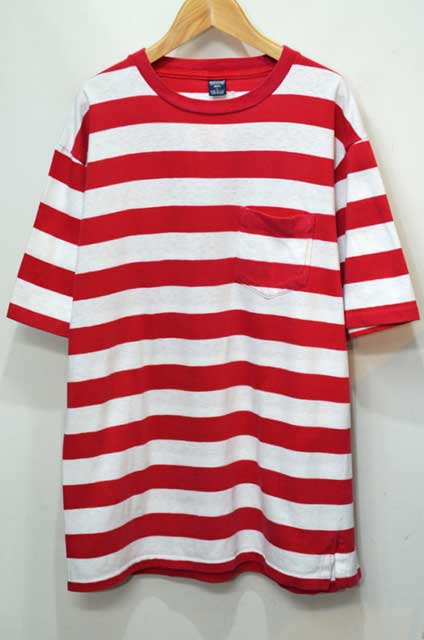 90's LANDS' END ボーダー柄 ポケットTシャツ “MADE IN USA”