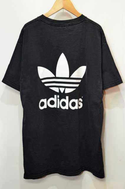 90s  adidas USA製 トレフォイル 両面プリント Tシャツ