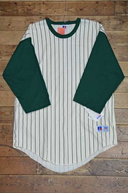 90's RUSSELL ベースボールTシャツ “GREEN / DEADSTOCK”