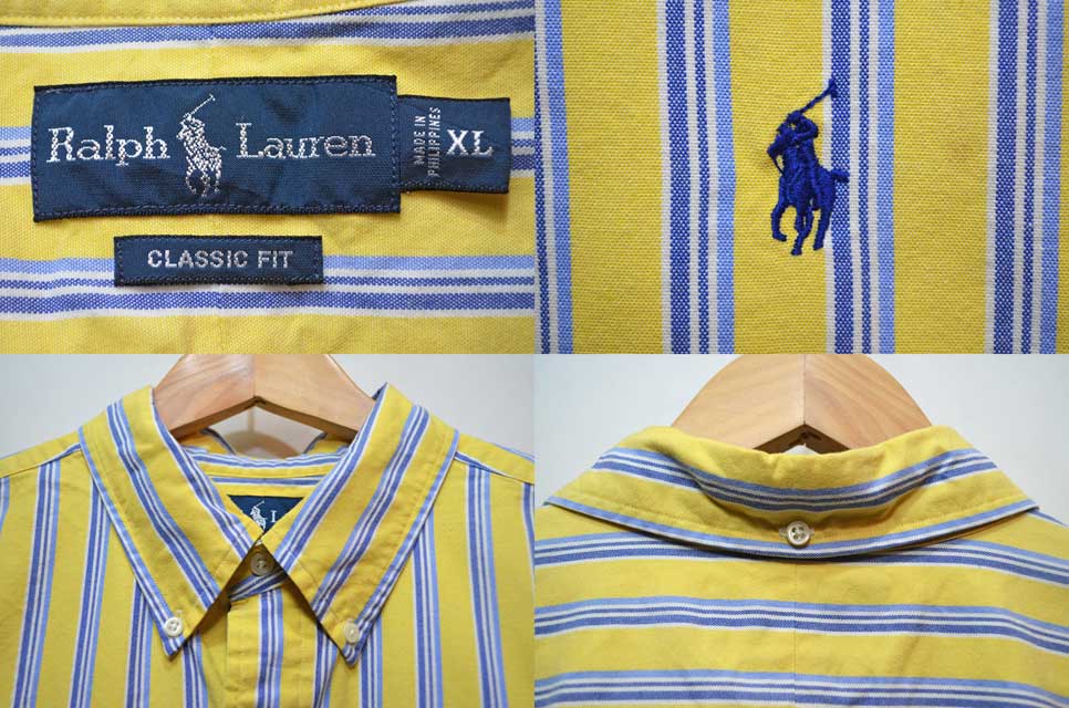 Polo Ralph Lauren マルチストライプ柄 S/S ボタンダウンシャツ 