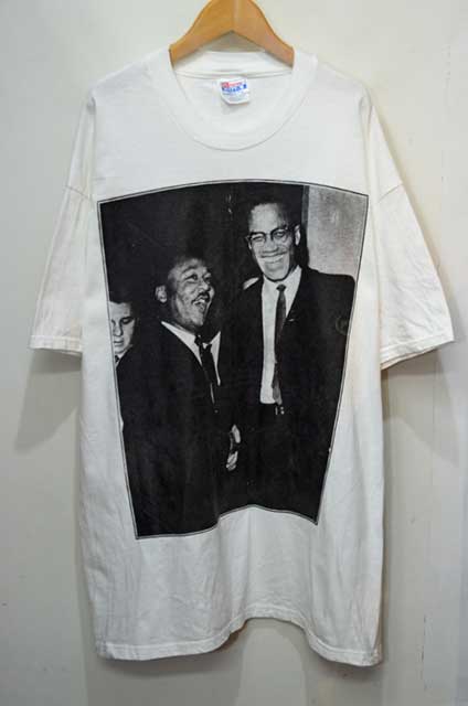 90's Malcolm X × Martin Luther King Jr. フォトプリントTシャツ