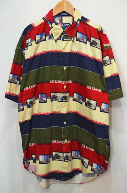 90's CHAPS Ralph Lauren 総柄ボタンダウンシャツ