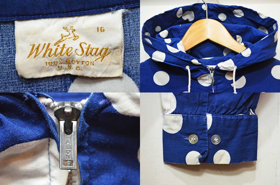 60's White Stag コットンフーディージャケット “マルチドット柄 