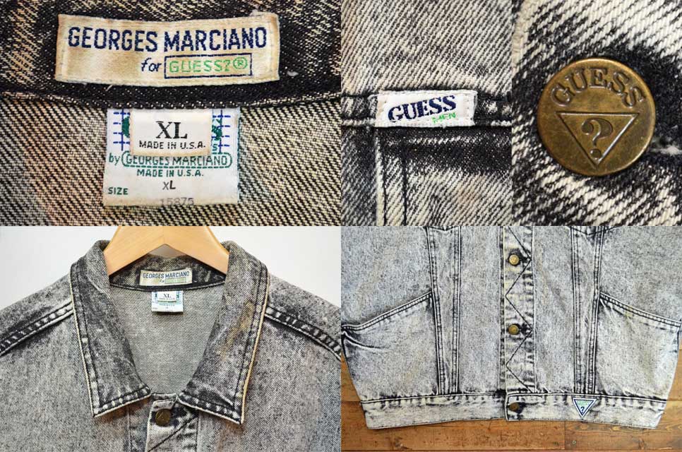 90's GUESS ケミカルウォッシュ デニムジャケット “MADE IN USA”