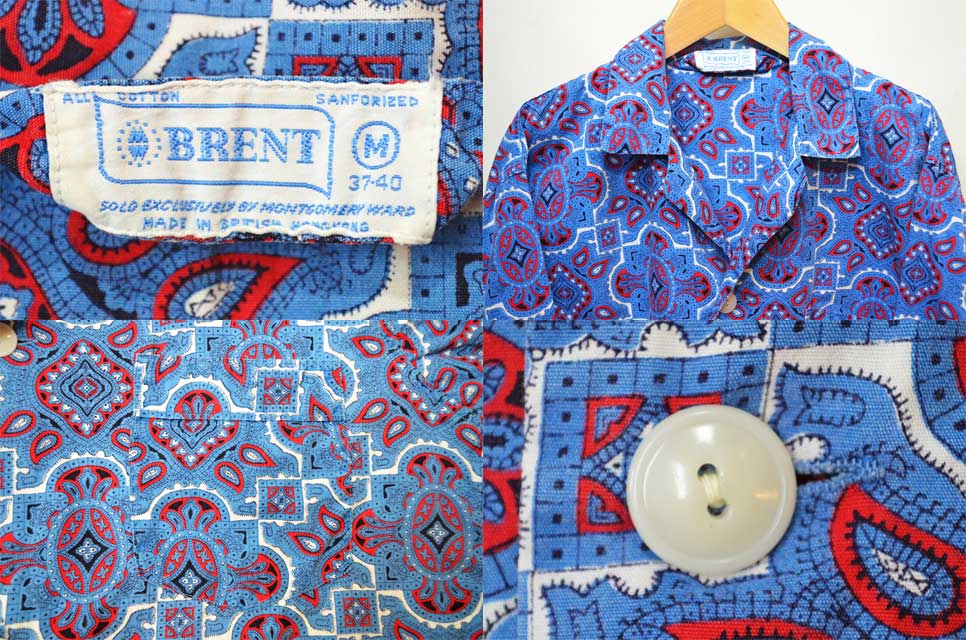 60's BRENT 総柄 スリーピングシャツ - used&vintage box Hi-smile