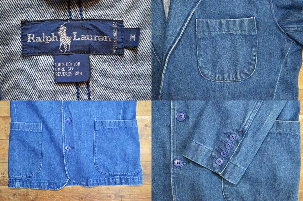 90's Polo Ralph Lauren デニムテーラードジャケット - used&vintage box Hi-smile