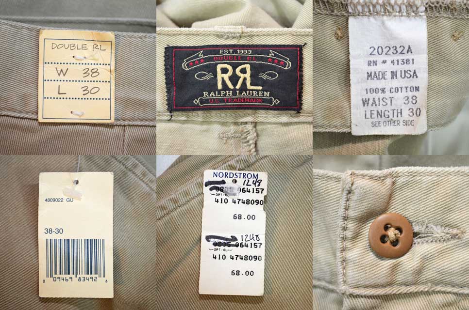 90's RRL チノトラウザー “DEADSTOCK / MADE IN USA” - usedvintage box Hi-smile