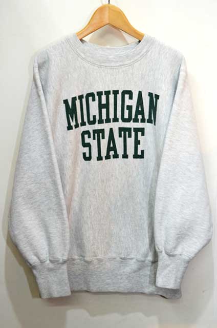 80's Champion リバースウィーブ スウェット “染み込みプリント / MICHIGAN STATE” - used&vintage