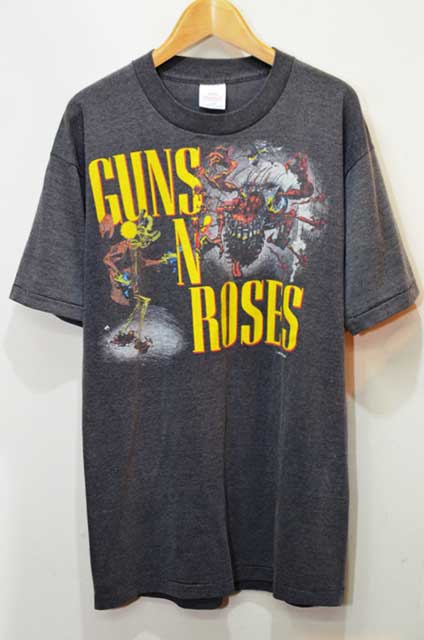 《レア》GUNS N’ ROSES レアツアーTシャツ☆Lブラック黒バンドT