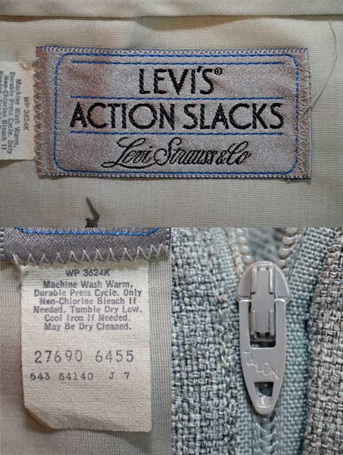 【vintage】levi's action slacks light gray