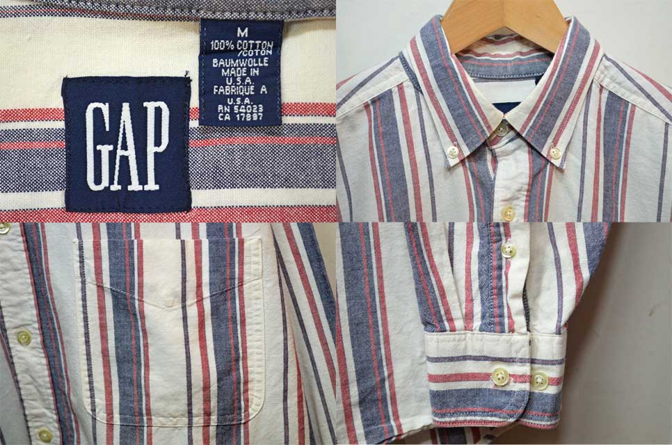 90's OLD GAP マルチストライプ柄 ボタンダウンシャツ “MADE IN USA”