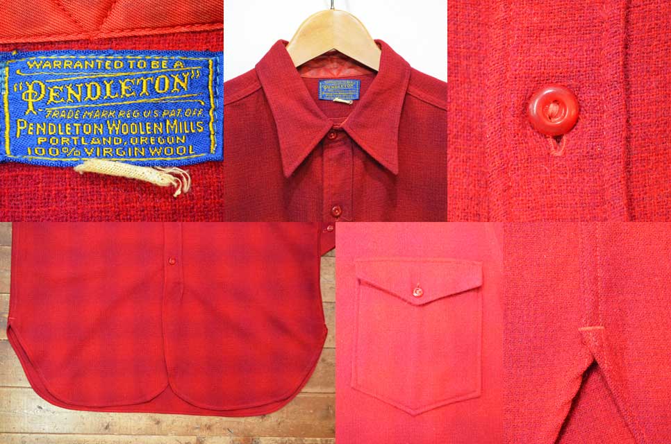 40's Pendleton ウールシャツ "オンブレチェック" - used&vintage box Hi-smile