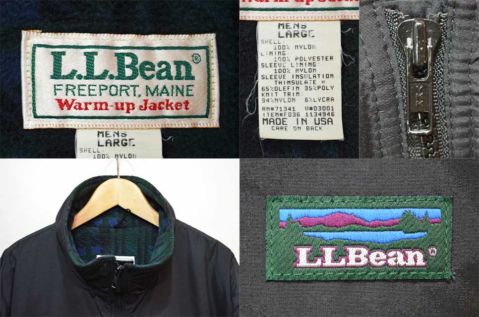 90's L.L.BEAN ウォームアップジャケット “USA製 / BLACK” - used&vintage box Hi-smile