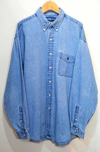 90's Polo Ralph Lauren デニムボタンダウンシャツ “BIG SHIRT”