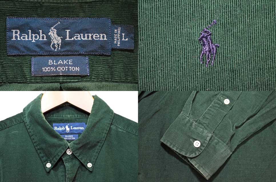 Polo Ralph Lauren コーデュロイ ボタンダウンシャツ “GREEN