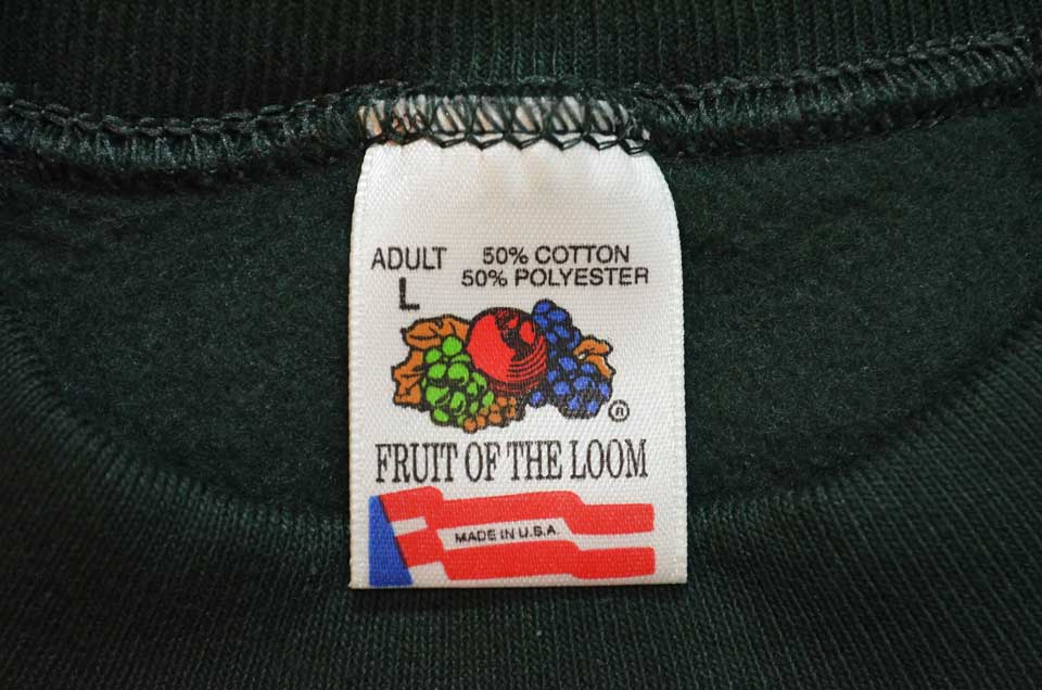 90's Fruit of the loom USA製 無地スウェットシャツ “GREEN 