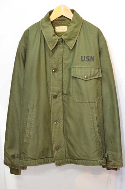 【60s】u.s. navy A-2 デッキジャケット 三角フラップ ステンシル