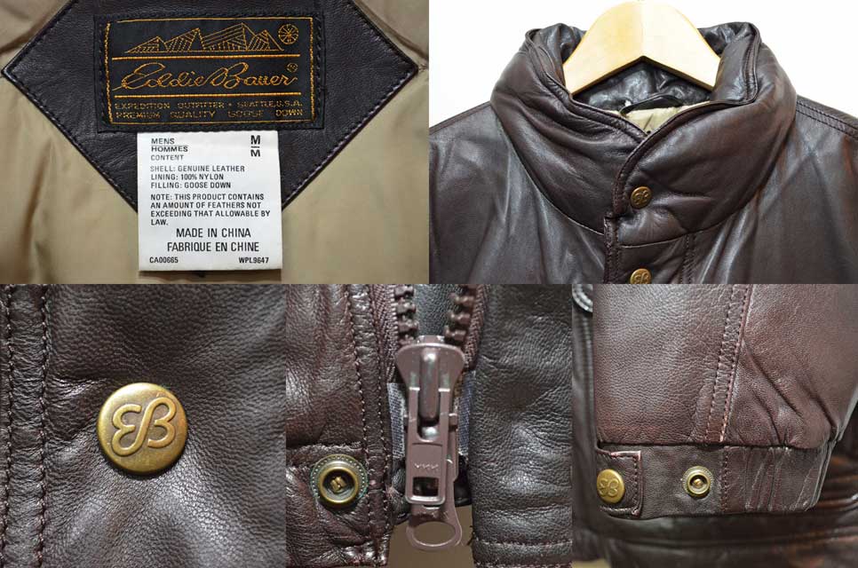 's Eddie Bauer レザーダウンジャケット “黒タグ”   used&vintage