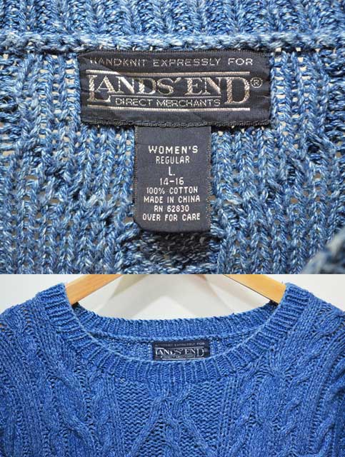 90s USA製 LANS' END Vintage Cotton Knit