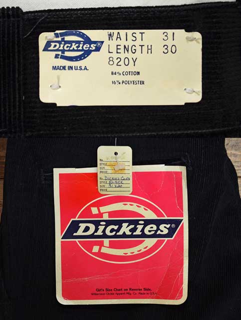 70-80's Dickies コーデュロイワークパンツ “BLACK / DEADSTOCK”